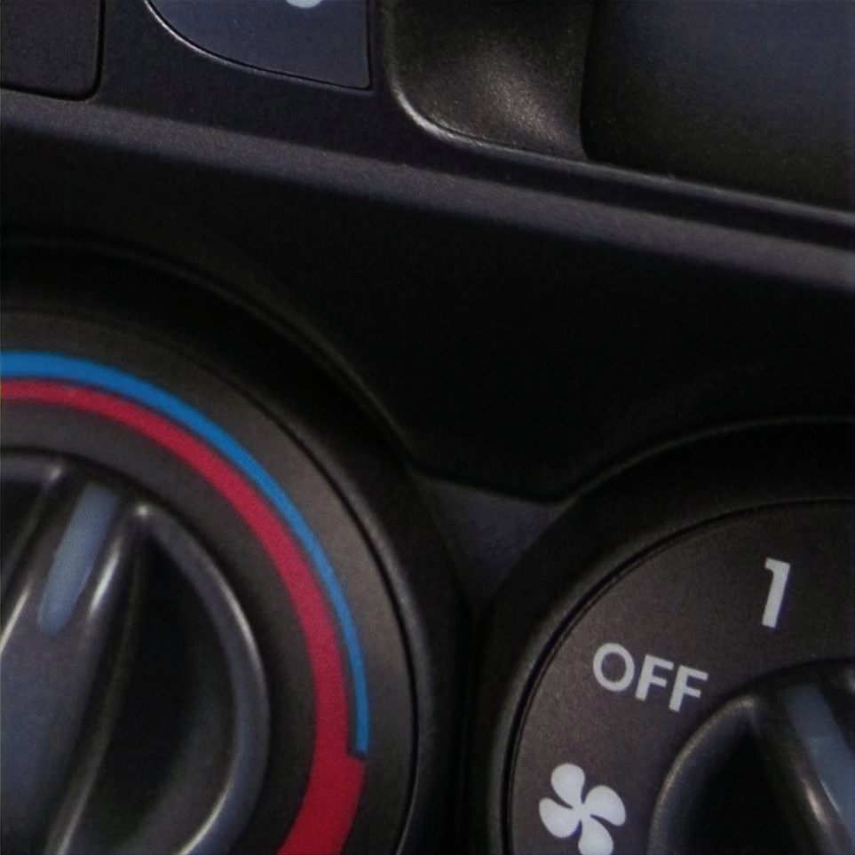 Vehicle climate-control panel during an A/C service